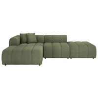 ECKSOFA Olivgrün Webstoff Zierkissen  - Schwarz/Olivgrün, LIFESTYLE, Kunststoff/Textil (178/289cm) - Milino