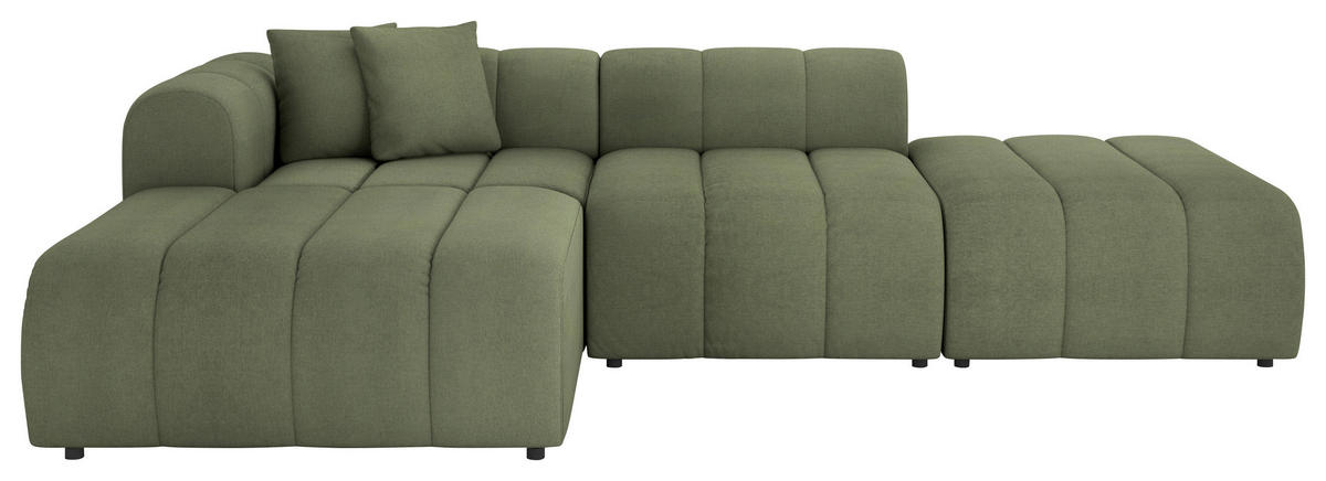 ECKSOFA Olivgrün Webstoff Zierkissen  - Schwarz/Olivgrün, LIFESTYLE, Kunststoff/Textil (178/289cm) - Milino