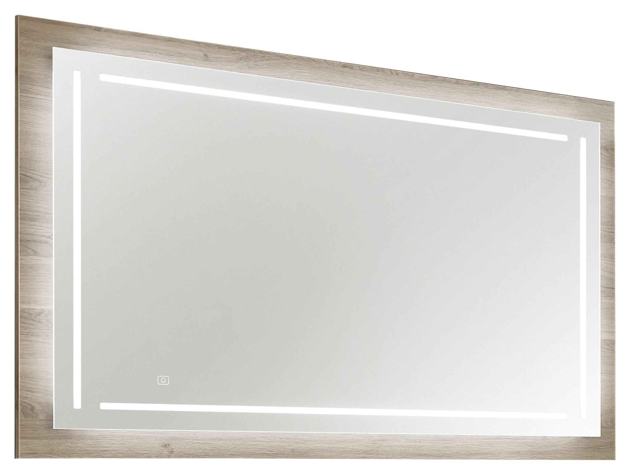 BADEZIMMERSPIEGEL 120/74/3,9 cm  - Eichefarben, Design, Glas/Holzwerkstoff (120/74/3,9cm) - Novel