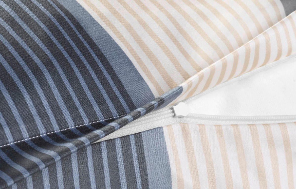 BETTWÄSCHE 2-teilig JOOP! CORNFLOWER STRIPES Jersey 155/220 cm  - Blau, Basics, Textil (155/220cm) - Joop!