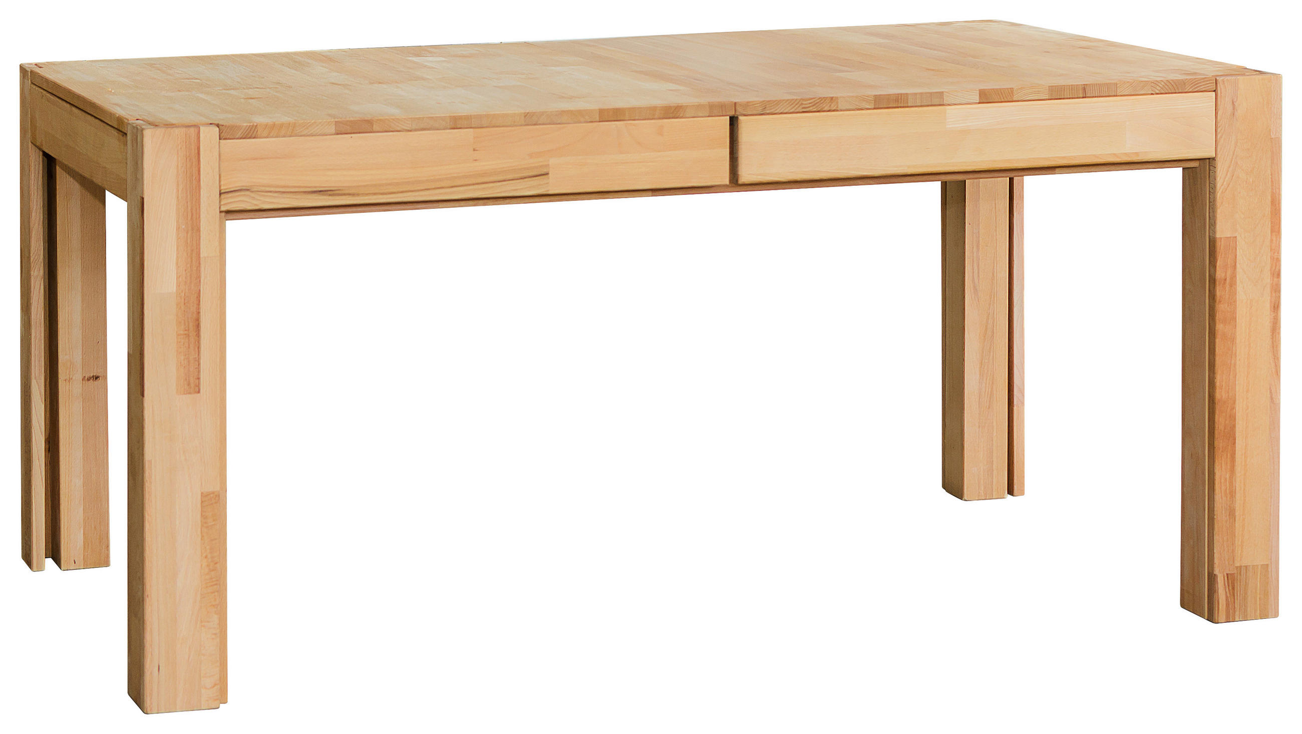 ESSTISCH Buchefarben rechteckig  ausziehbar  - Buchefarben, Natur, Holz (160/90/75cm) - Livetastic