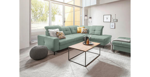 ECKSOFA in Chenille Mintgrün 310/240 cm - Schwarz/Mintgrün, Design, Textil/Metall (310/240cm) - Xora
