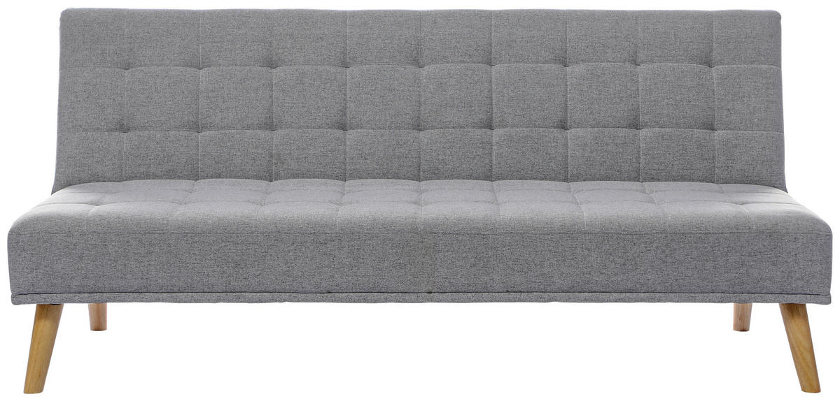 SCHLAFSOFA Leinenoptik Hellgrau  - Hellgrau/Schwarz, Design, Holz/Kunststoff (179/81/85cm) - P & B