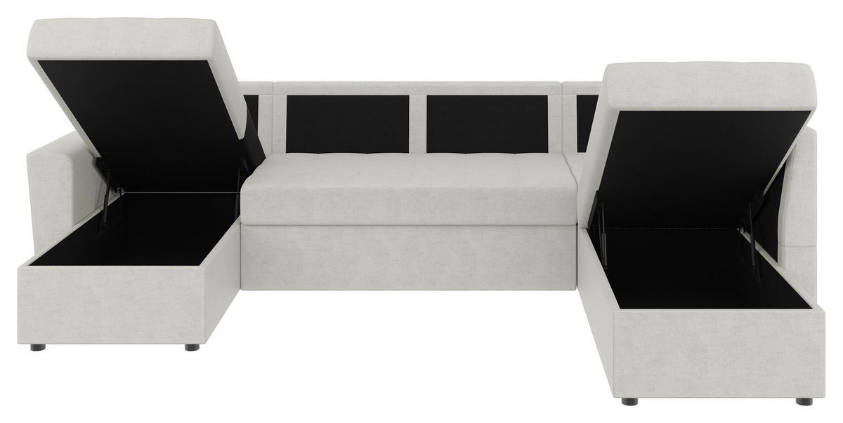 WOHNLANDSCHAFT TERMOLI Beige Jacquard  - Beige/Schwarz, Design, Kunststoff/Textil (155/297/212cm) - MID.YOU