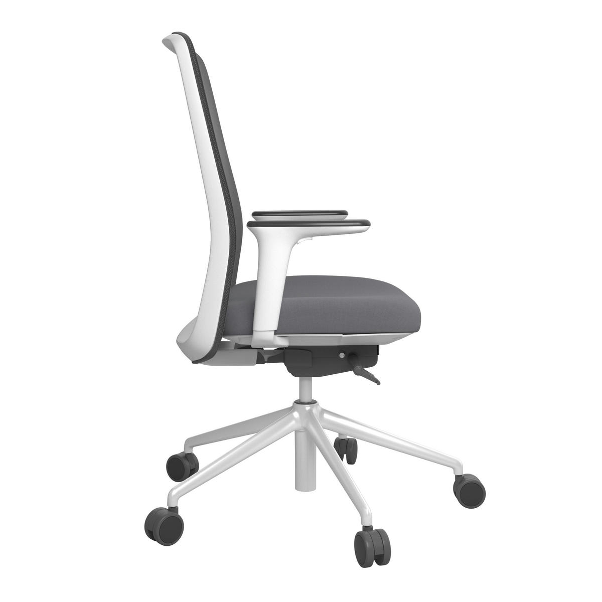 DREHSTUHL Schwarz, Weiß, Dunkelgrau  - Dunkelgrau/Schwarz, MODERN, Kunststoff/Textil (70/103-115/70cm)