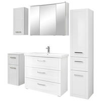 BADEZIMMER 6-teilig  in 160 cm  - Chromfarben/Weiß Hochglanz, MODERN, Glas/Keramik (160cm) - Sadena