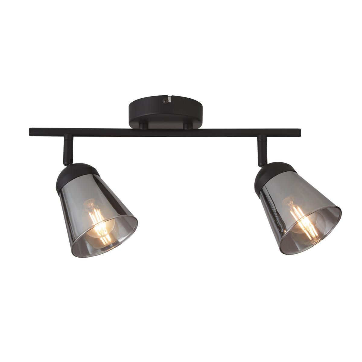 DECKENSTRAHLER 50/25/13 cm   - Schwarz, Basics, Glas/Metall (50/25/13cm)