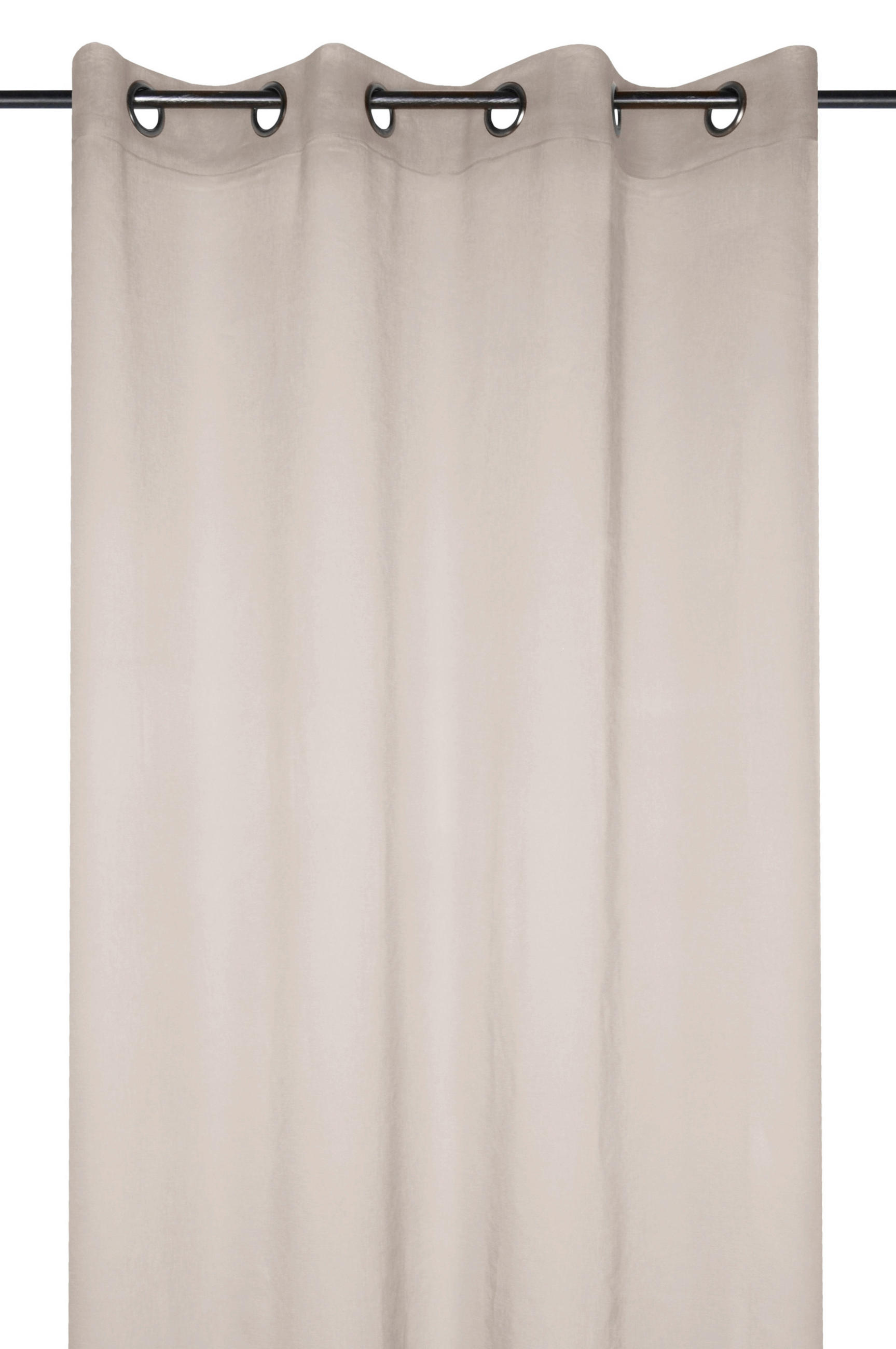 ZAVESA Z OBROČKI     - bež, Basics, tekstil (135/260cm)