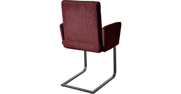 ARMLEHNSTUHL in Stahl Chenille - Rot/Schwarz, Design, Textil/Metall (56/92/60cm) - Dieter Knoll
