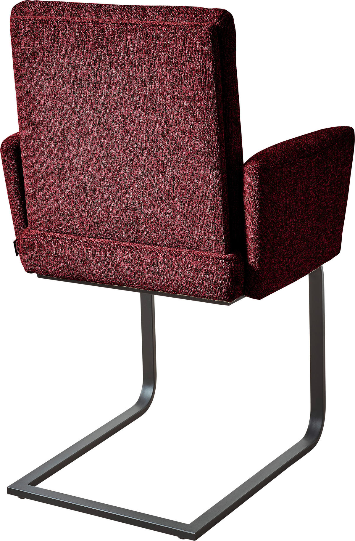 ARMLEHNSTUHL  in Stahl Chenille  - Rot/Schwarz, Design, Textil/Metall (56/92/60cm) - Dieter Knoll