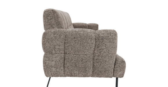 SITZBANK in Textil Graubraun  - Graubraun/Schwarz, Design, Textil/Metall (176/91/78cm) - Novel