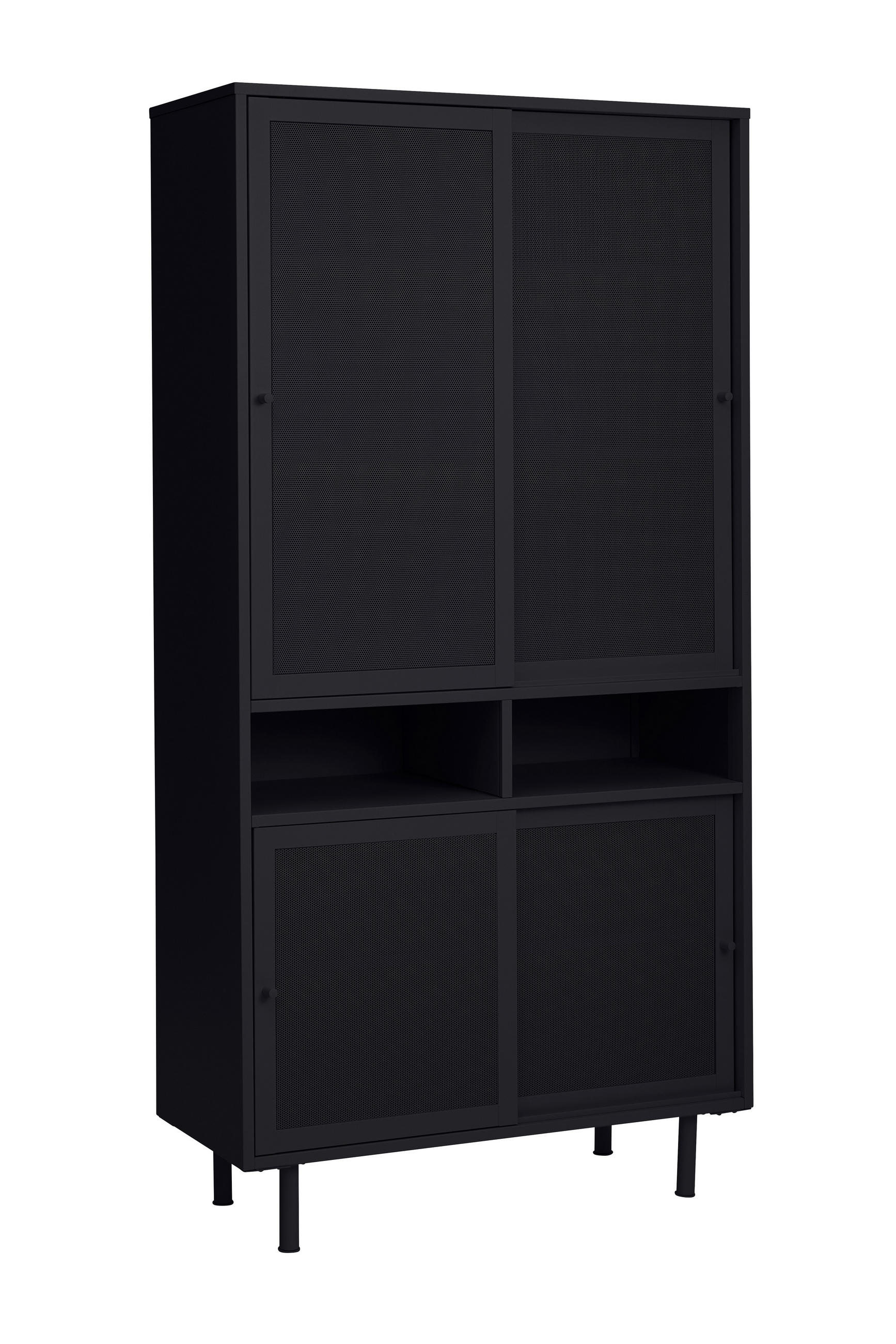 MEHRZWECKSCHRANK 90/18/40 cm  in Schwarz  - Schwarz, Basics, Metall (90/18/40cm) - Boxxx