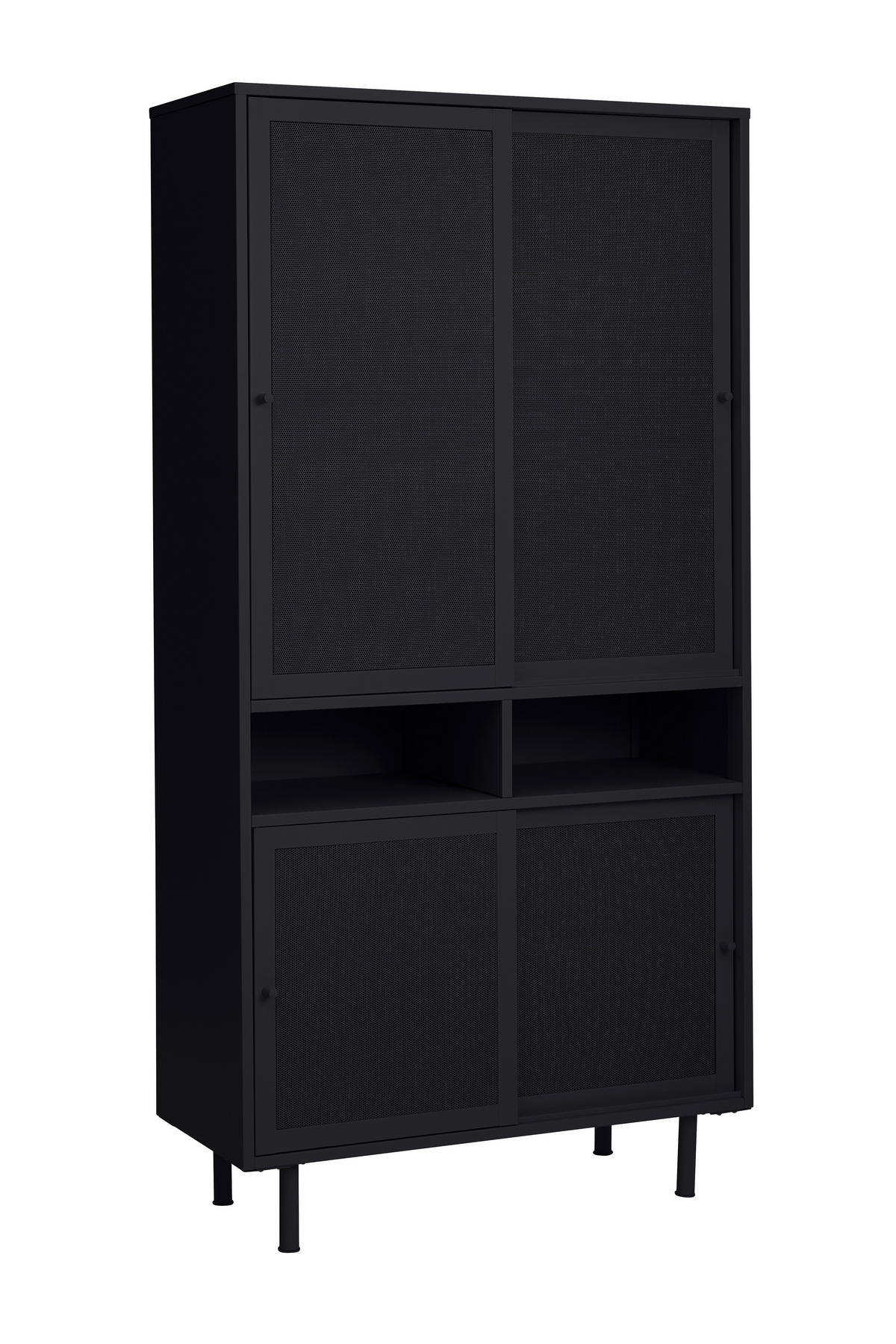 MEHRZWECKSCHRANK 90/18/40 cm  in Schwarz  - Schwarz, Basics, Metall (90/18/40cm) - Boxxx