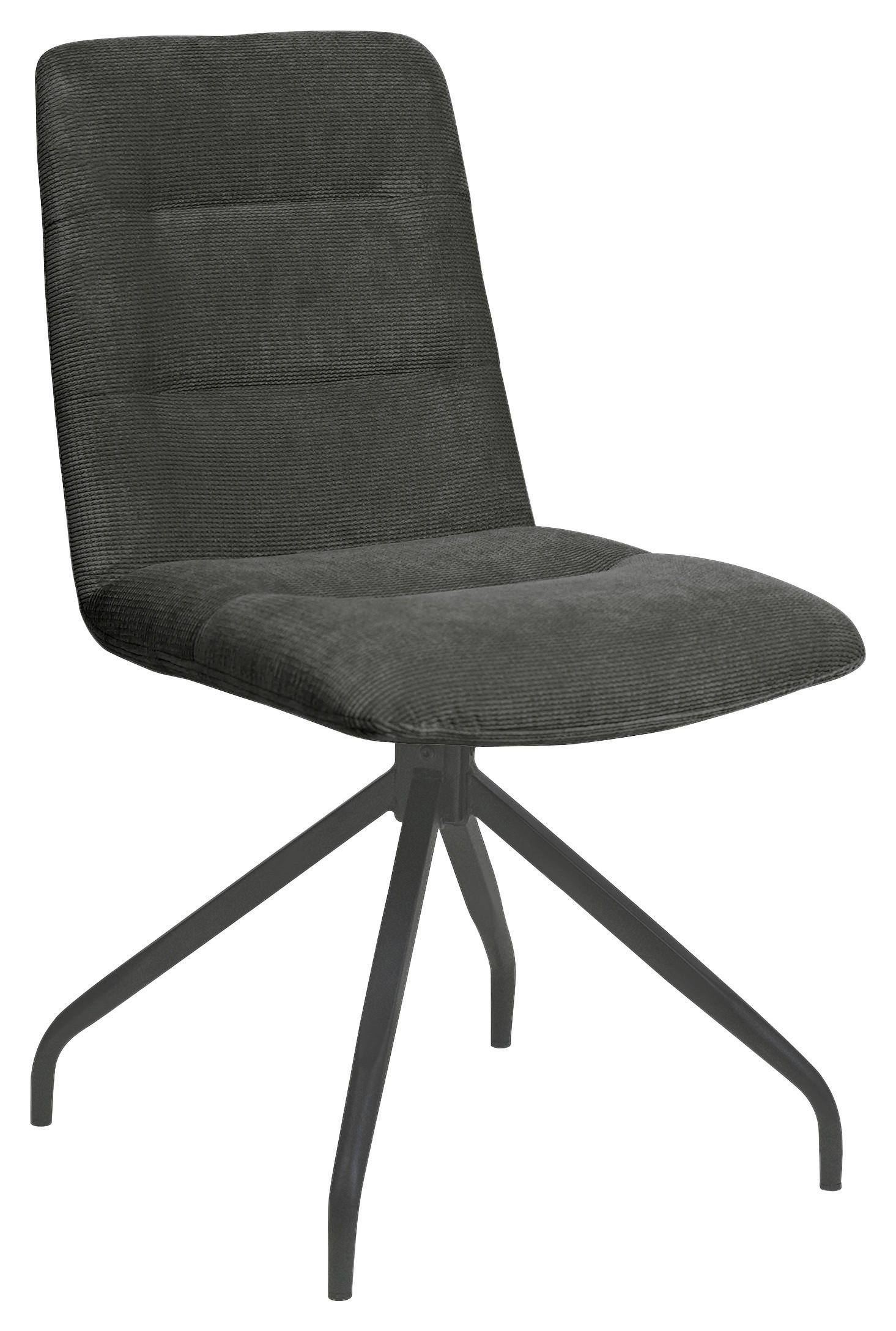 STUHL Webstoff Dunkelgrau  - Dunkelgrau/Schwarz, Design, Textil/Metall (50/90/63cm) - Carryhome