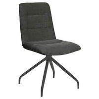 STUHL Webstoff Dunkelgrau  - Dunkelgrau/Schwarz, Design, Textil/Metall (50/90/63cm) - Carryhome