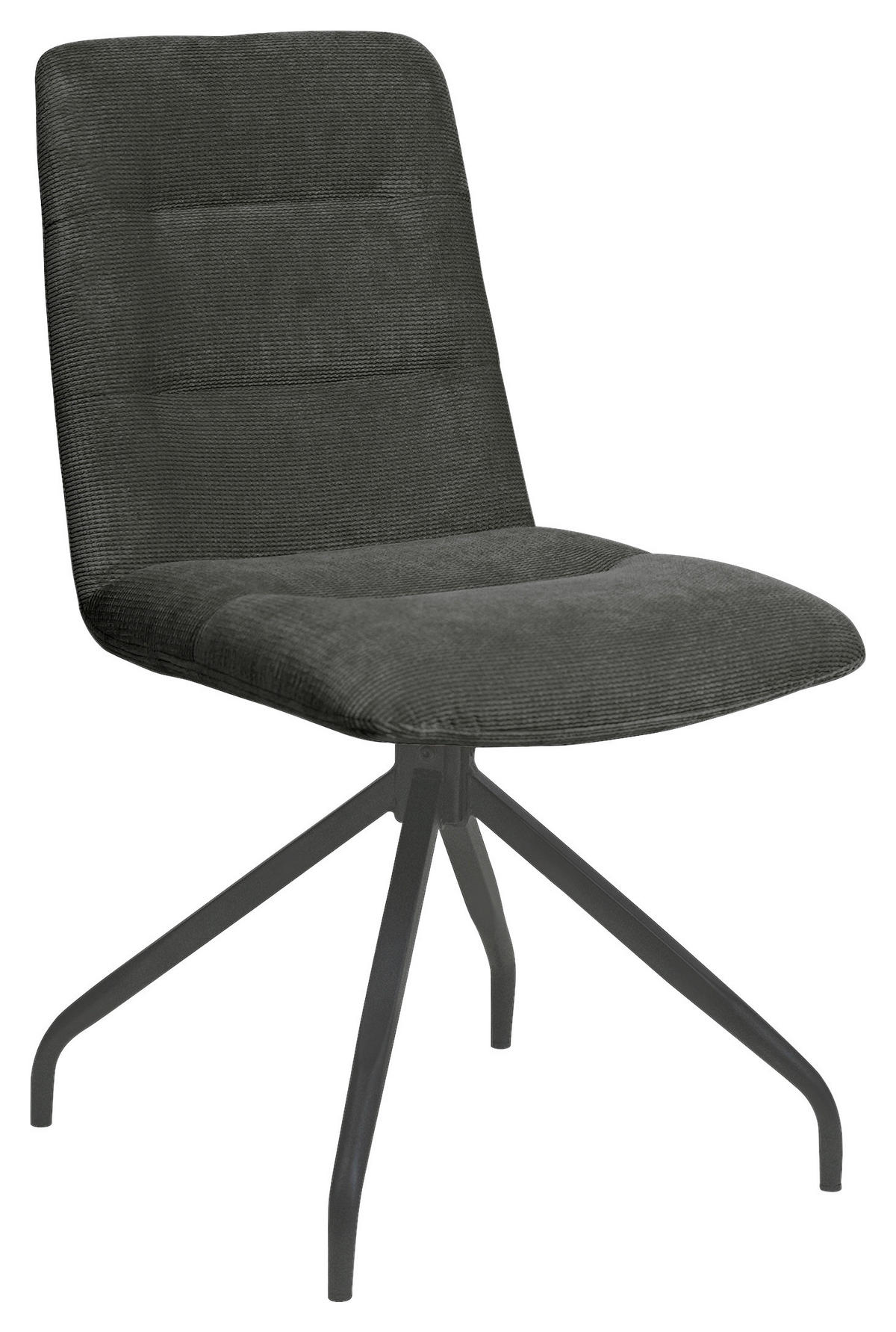 STUHL Webstoff Dunkelgrau  - Dunkelgrau/Schwarz, Design, Textil/Metall (50/90/63cm) - Carryhome