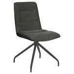 STUHL  Stoffauswahl, Sitzfläche 180° drehbar Webstoff  - Dunkelgrau/Schwarz, Design, Textil/Metall (50/90/63cm) - Carryhome