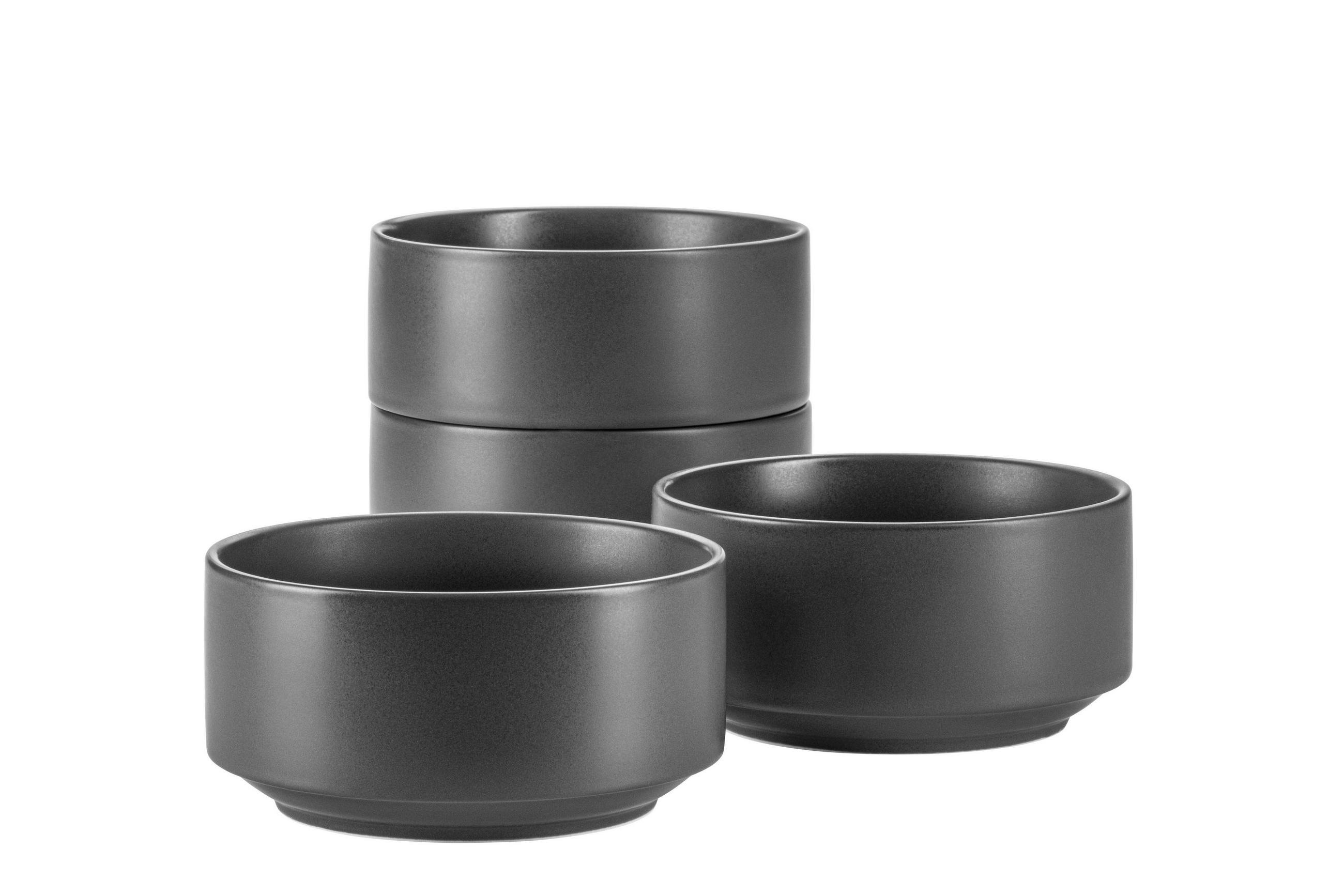 Schüsselset Vada Porzellan 4--Teilig. B: 14 Cm Grau