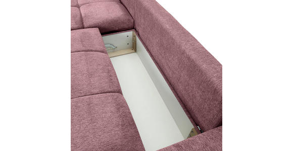 ECKSOFA  in Flachgewebe Altrosa  - Schwarz/Altrosa, KONVENTIONELL, Textil/Metall (180/295cm) - Carryhome