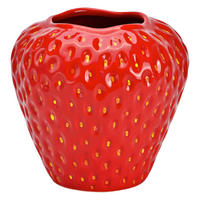 VASE  - Rot, Basics, Keramik (16,5/17,2/16,7cm)