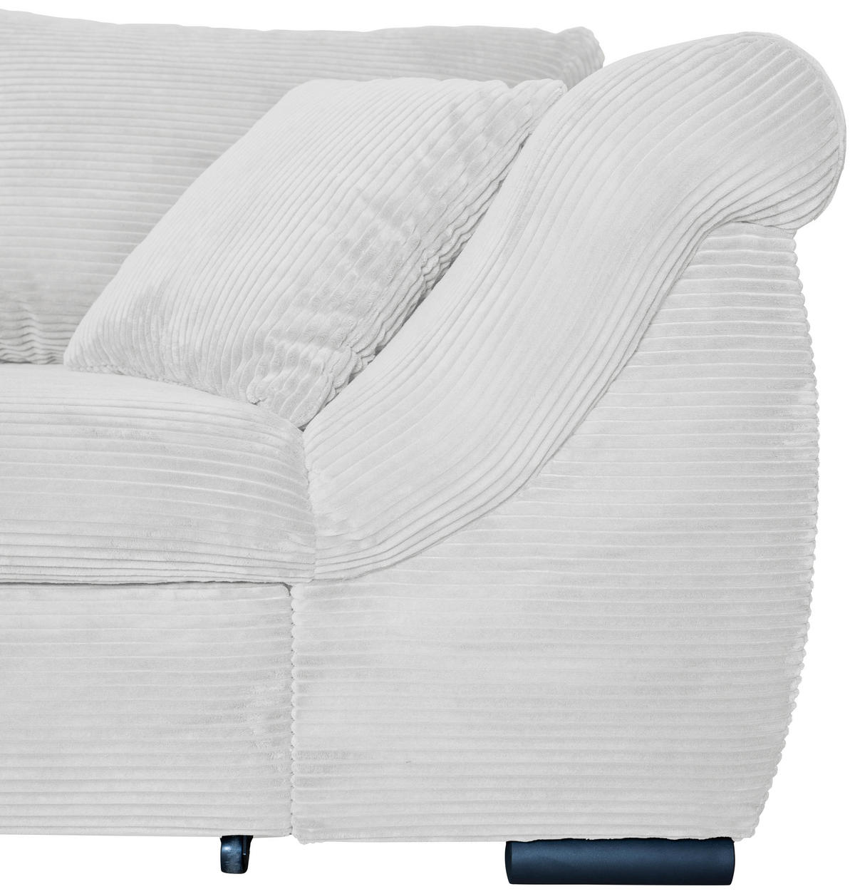 ECKSOFA Perlmutt Cord Zierkissen, Rückenkissen, Bettkasten, Schlaffunktion, Rücken echt, Liegefläche im Originalstoff  - Perlmutt/Schwarz, KONVENTIONELL, Textil/Metall (168/258cm) - Carryhome