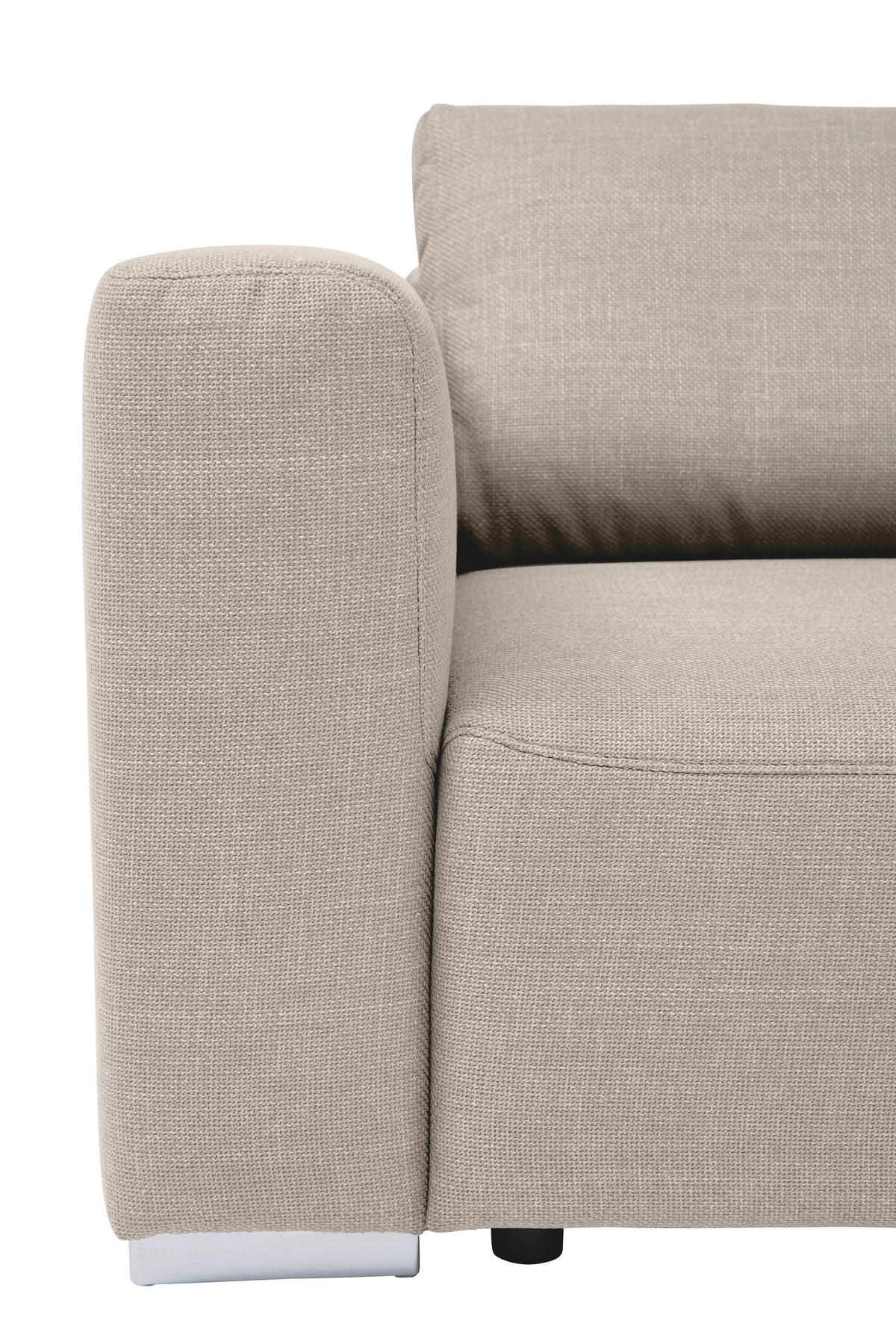 ECKSOFA Heaven Beige Flachgewebe  - Chromfarben/Beige, KONVENTIONELL, Textil/Metall (242/162cm) - Tom Tailor