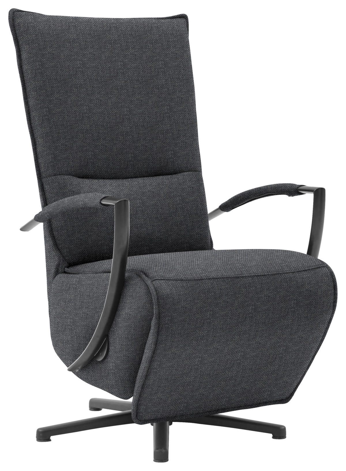 RELAXSESSEL in Textil Anthrazit, Schwarz  - Anthrazit/Schwarz, Design, Textil/Metall (66/110-114/84cm) - Moderano
