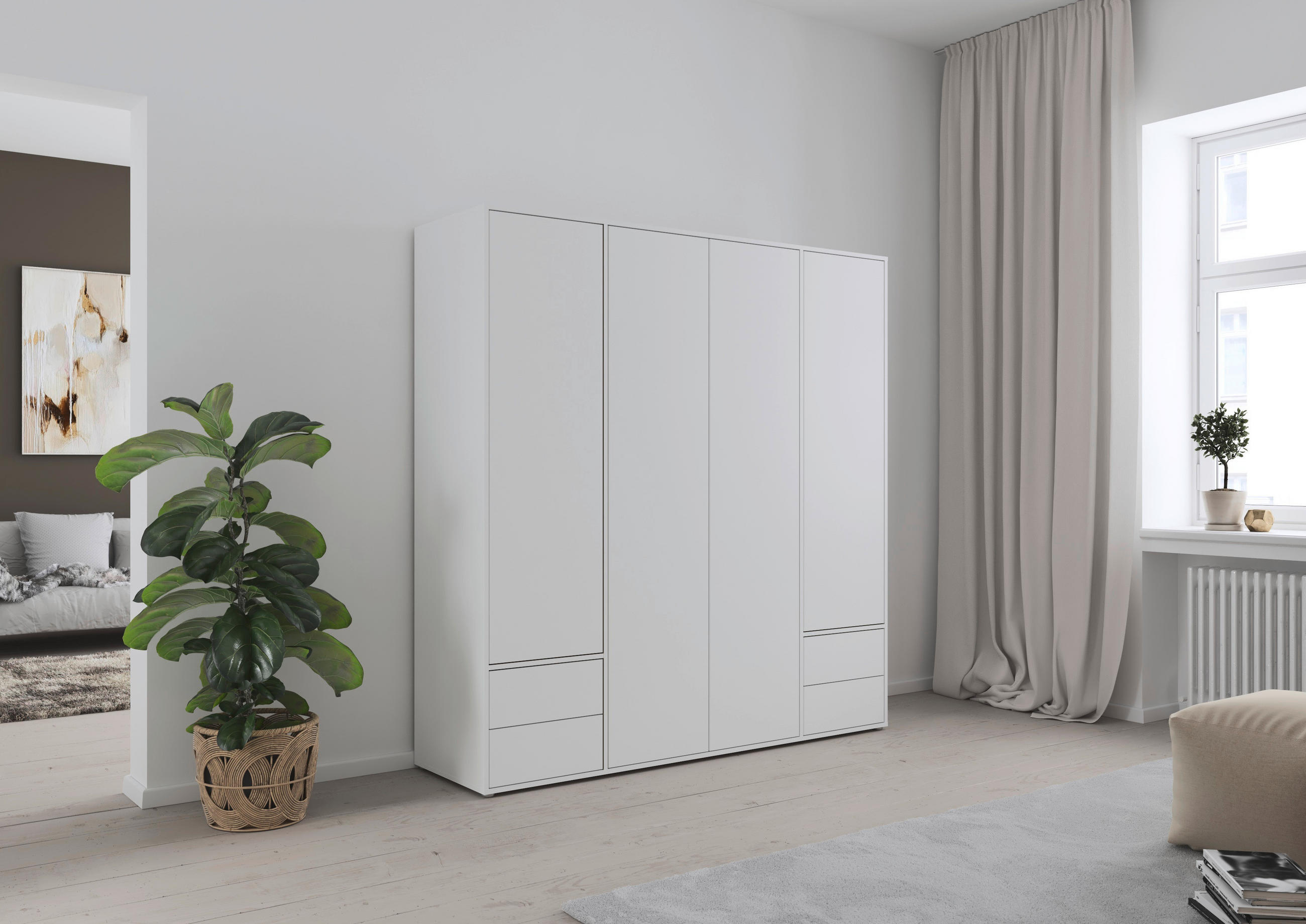 DREHTÜRENSCHRANK in Weiss - Weiss, Modern, Holzwerkstoff (187/194/53cm) - Rauch Möbel
