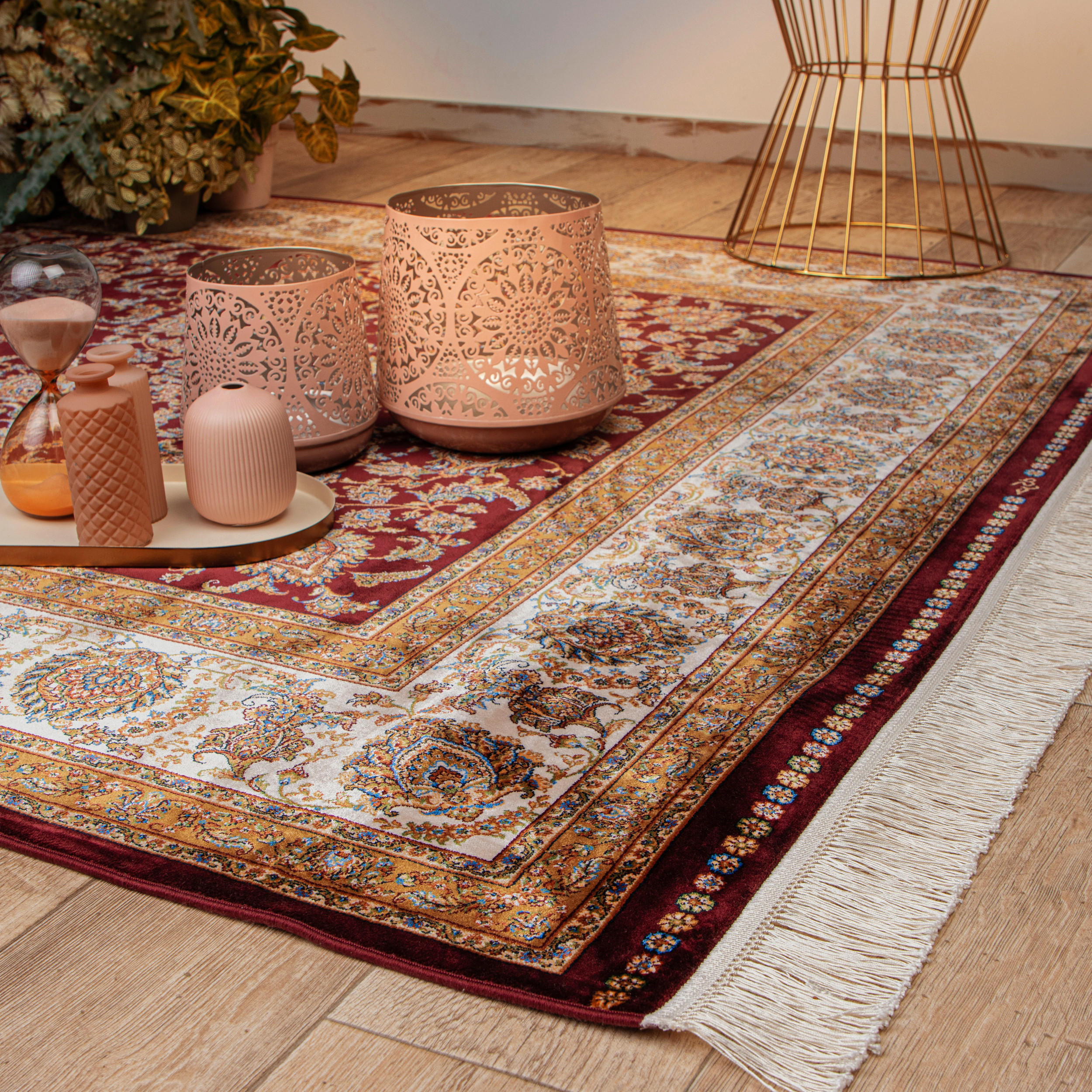 WEBTEPPICH 160/230 cm My Babylon of Obsession Creme, Rot, Hellbraun  - Hellbraun/Rot, Design, Textil (160/230cm) - Obsession