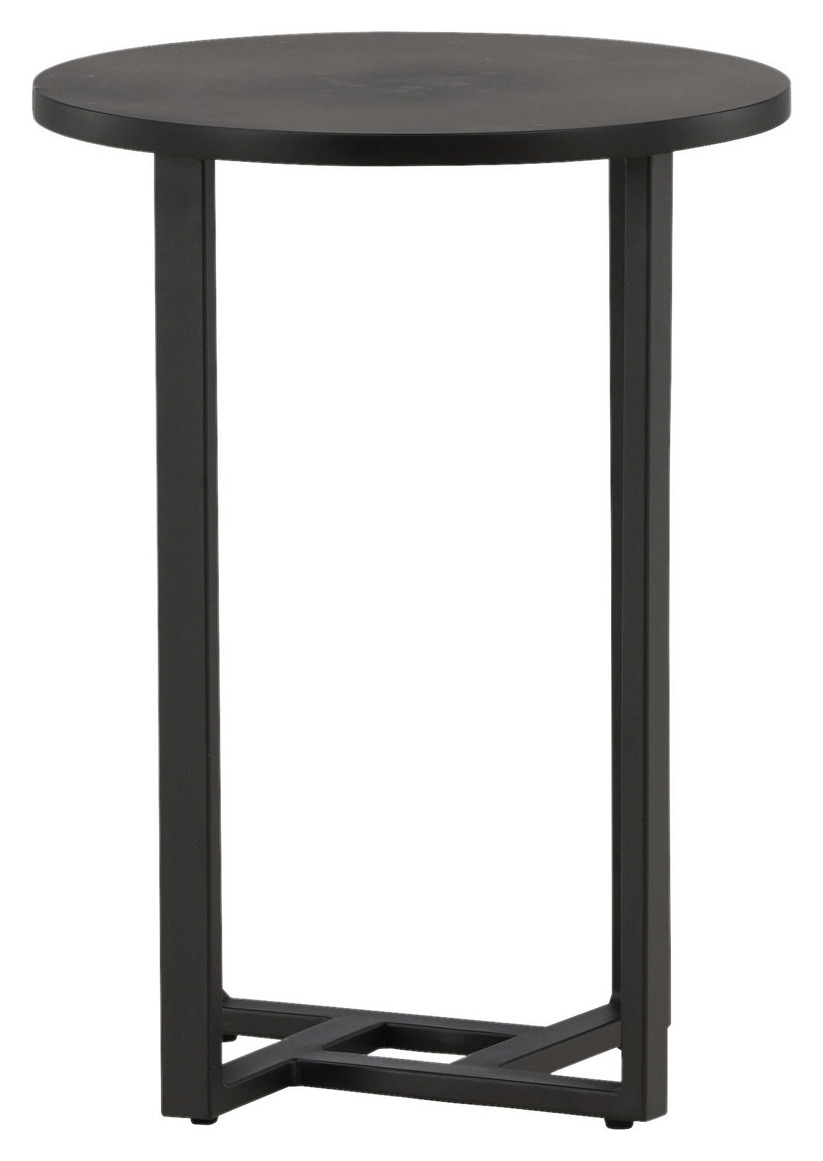 COUCHTISCH furniert 40/40/55 cm rund Schwarz  - Schwarz, Design, Holzwerkstoff/Metall (40/40/55cm) - Livetastic