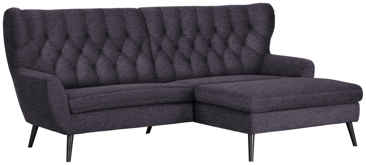 ECKSOFA in Flachgewebe Violett, Blau  - Blau/Violett, Design, Holz/Textil (237/165cm) - Stylife