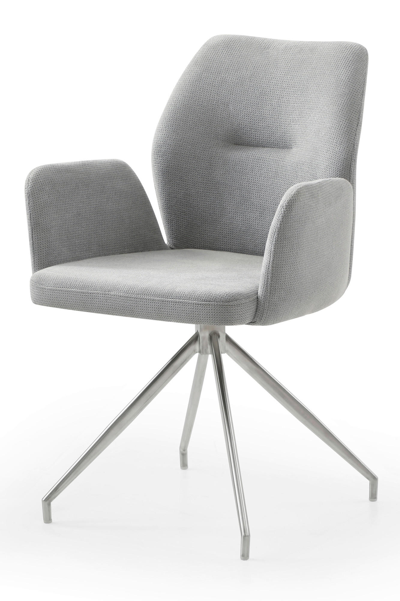 ARMLEHNSTUHL  in Struktur  - Dunkelgrau/Silberfarben, MODERN, Textil/Metall (60/89/62cm) - Livetastic