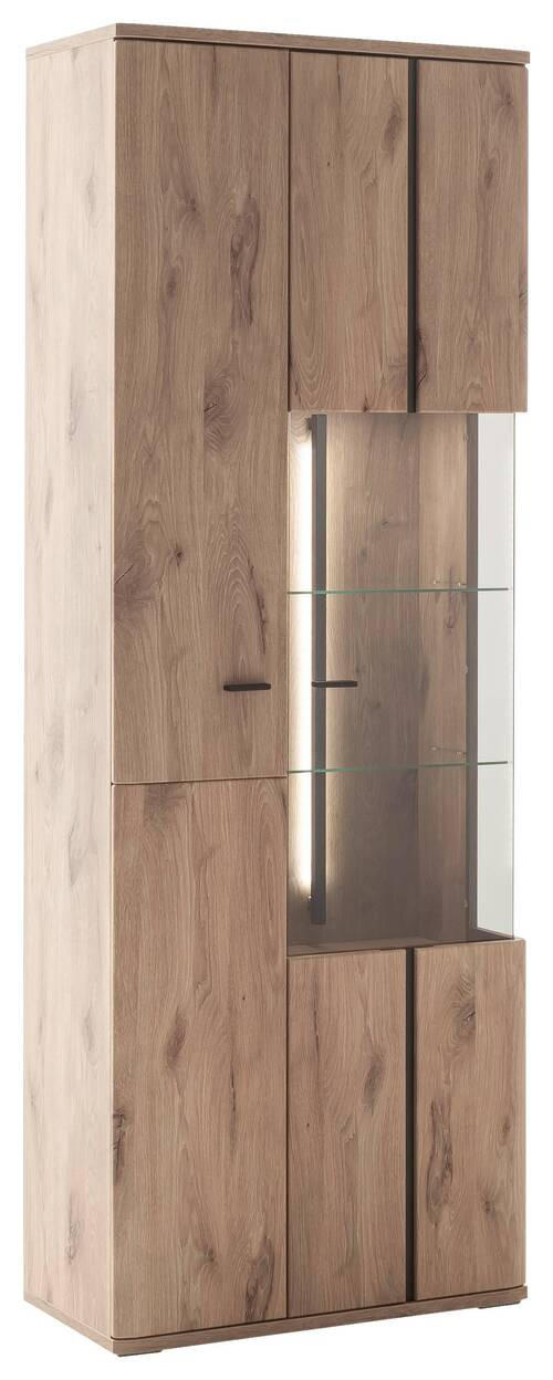 VITRINE Anthrazit, Eichefarben  75/207/38 cm  - Eichefarben/Anthrazit, Konventionell, Glas/Holzwerkstoff (75/207/38cm) - Cantus