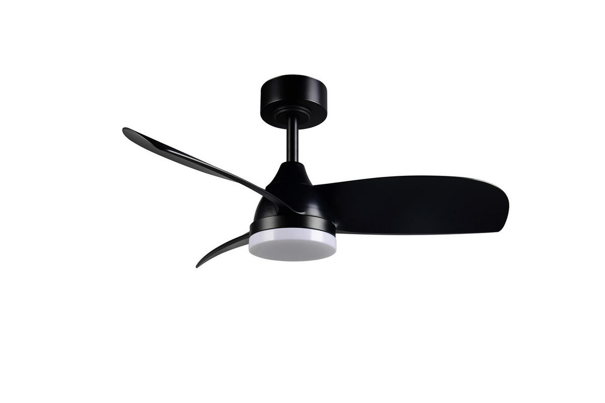 Ventilator mit Beleuchtung 90,0/32,5-40,0 cm   - Schwarz, KONVENTIONELL, Metall (90,0/32,5-40,0cm)