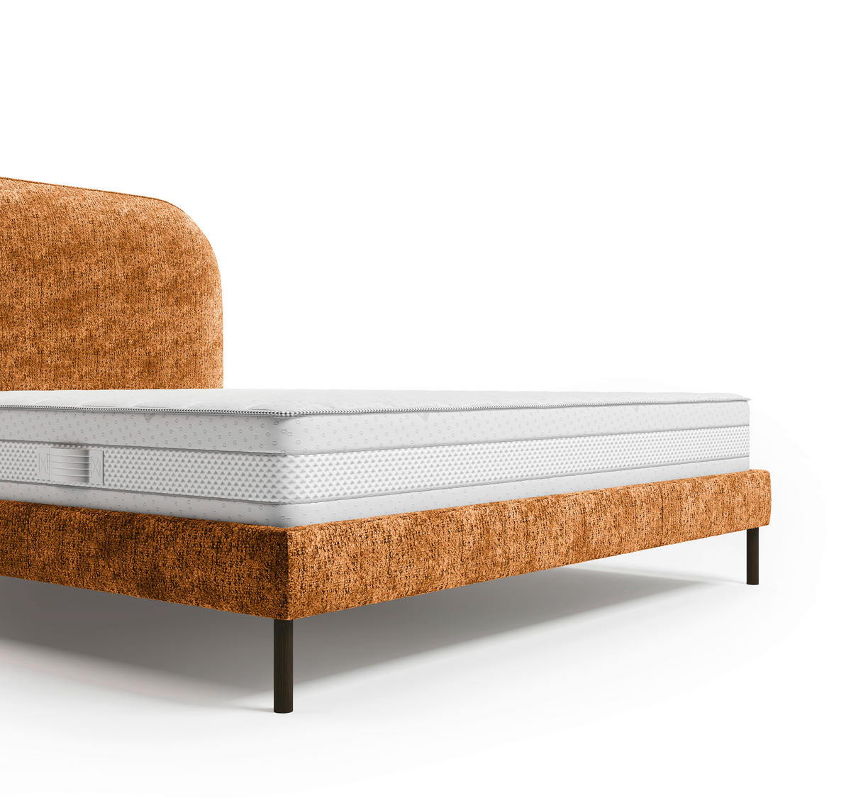 POLSTERBETT 180/200 cm  Terracotta  - Terracotta/Schwarz, Modern, Holz/Holzwerkstoff (180/200cm) - MID.YOU