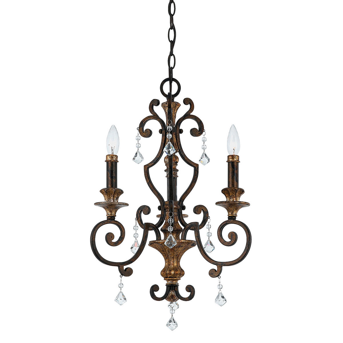 KRONLEUCHTER 45.7/70  cm    - Bronzefarben, Konventionell, Glas/Metall (45.7/70 cm) - Elstead Lighting