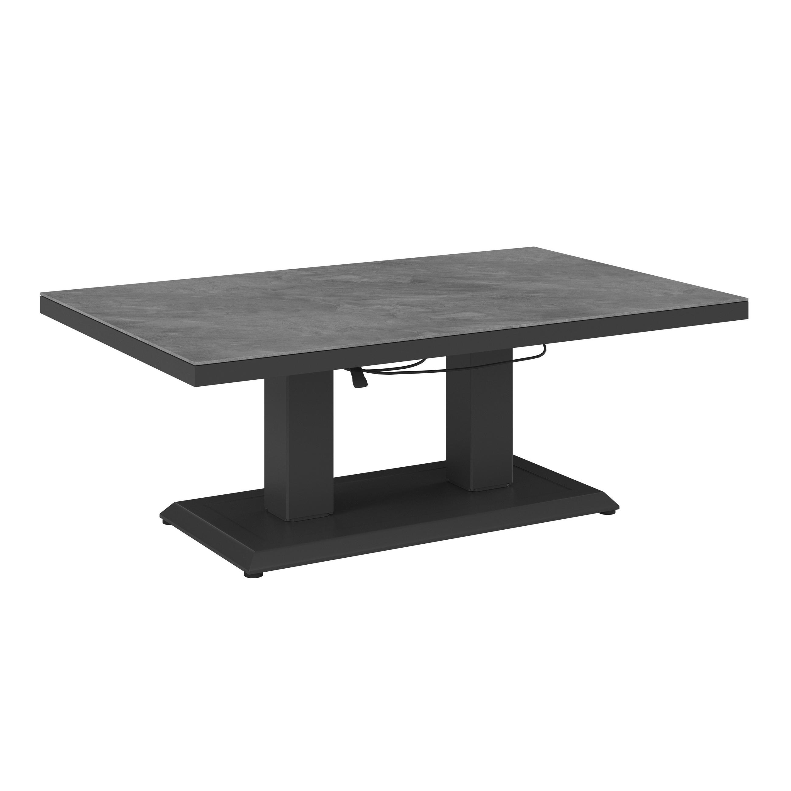 MASĂ DE LOUNGE  - gri închis, Design, sticlă/metal (140/85/51-71cm) - Ambia Garden