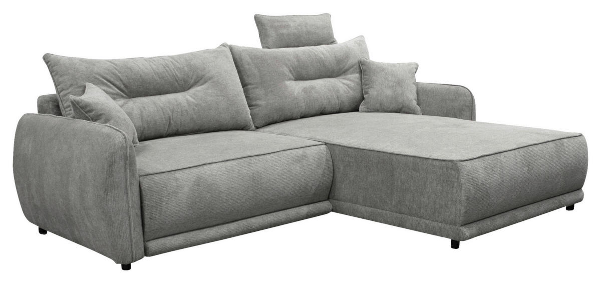 ECKSOFA in Struktur Grau  264/195 cm  - Beige/Schwarz, Design, Kunststoff/Textil (264/195cm) - MID.YOU