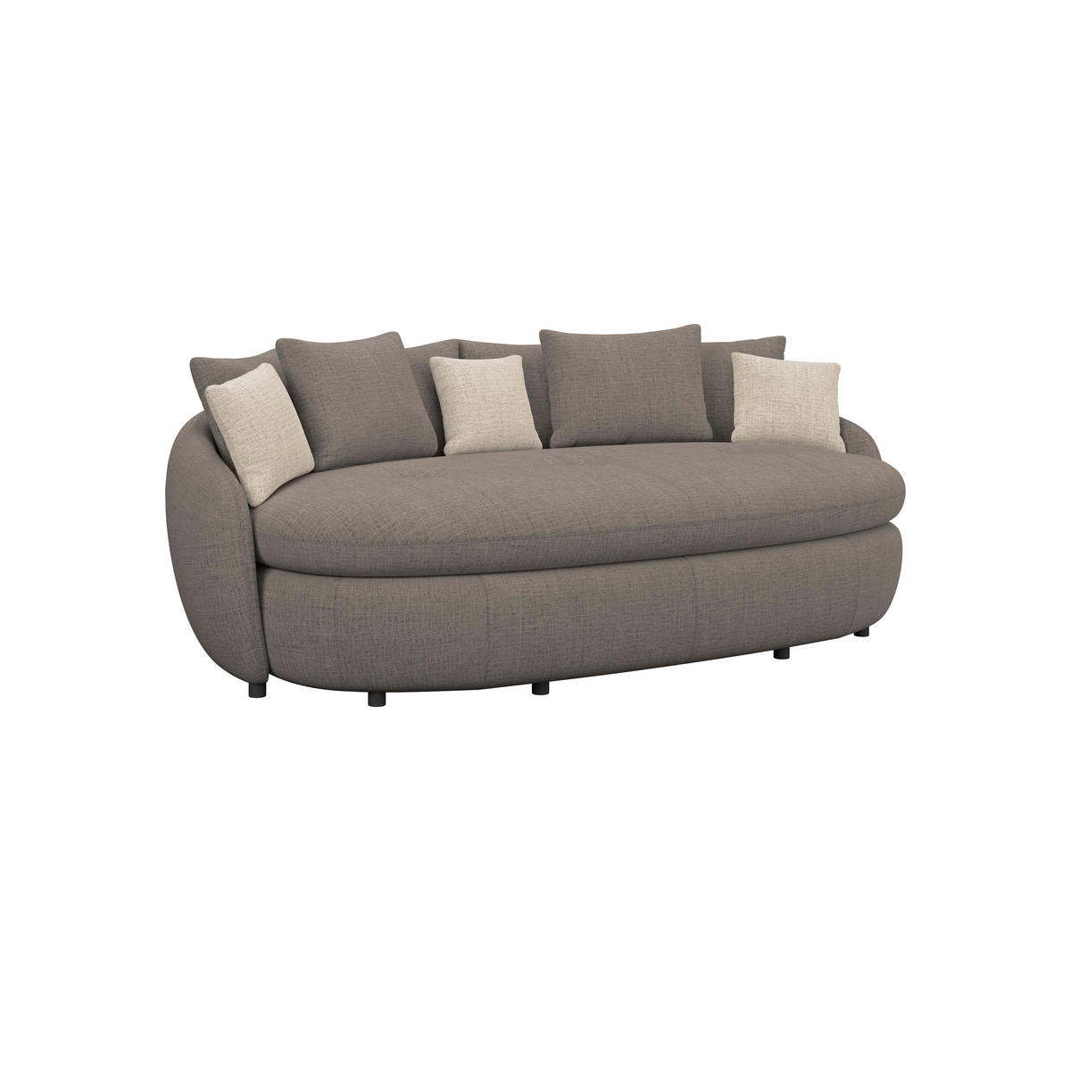 MEGASOFA Chenille Braun  - Schwarz/Braun, Trend, Kunststoff/Textil (238/80/140cm) - MID.YOU