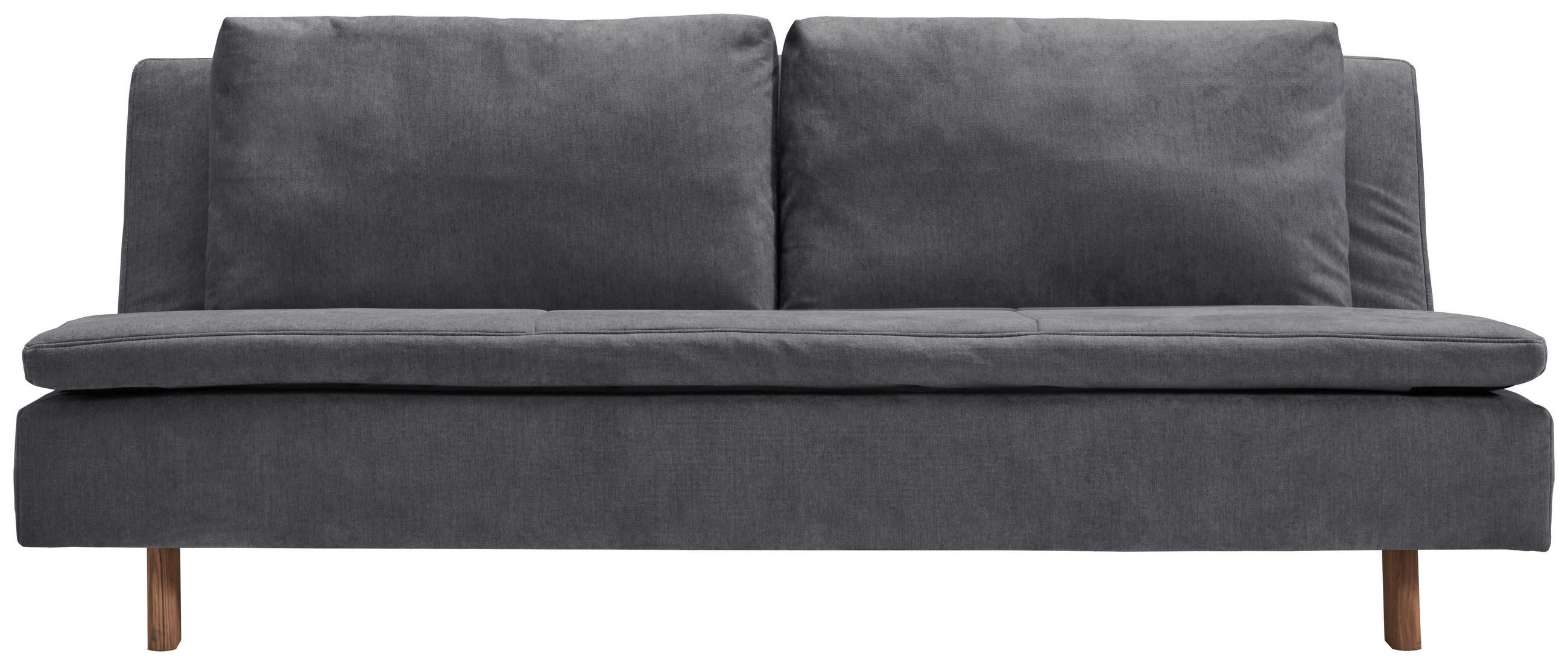 SCHLAFSOFA Flachgewebe Dunkelgrau  - Eichefarben/Dunkelgrau, KONVENTIONELL, Holz/Textil (205/85/98cm) - Carryhome