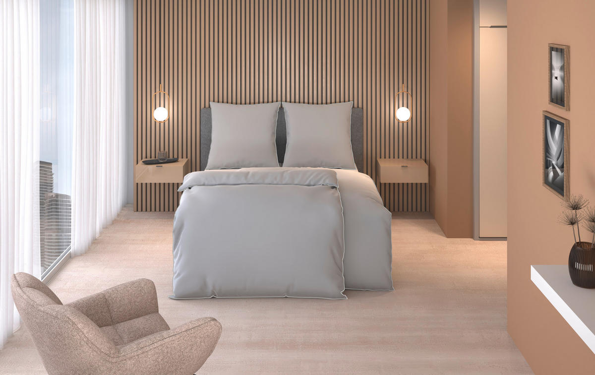 BETTWÄSCHE Calla Flachgewebe 200/200 cm  - Hellgrau, Basics, Textil (200/200cm) - Dieter Knoll
