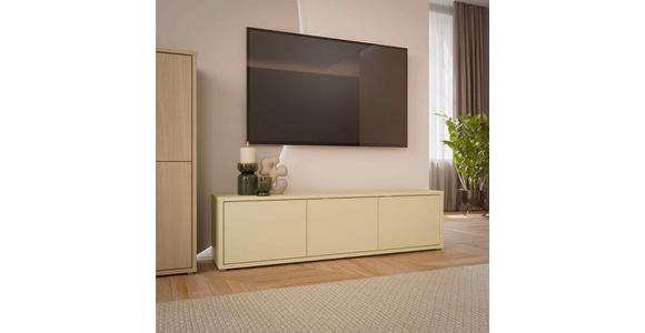 LOWBOARD  in 154,2/44,5/34,9 cm  - Gelb/Grau, MODERN, Holzwerkstoff/Kunststoff (154,2/44,5/34,9cm) - Carryhome