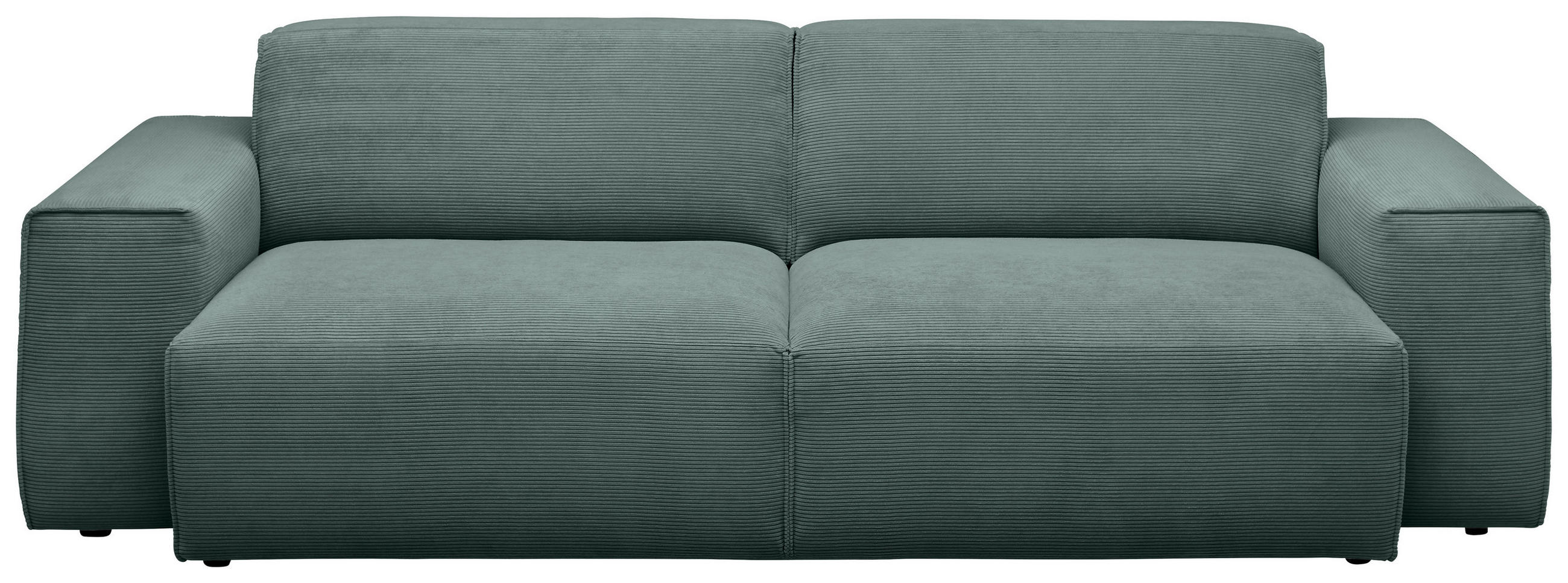 3-SITZER-SOFA in Cord Grün  - Schwarz/Grün, Design, Kunststoff/Textil (236/71/101cm) - Pure Home Lifestyle