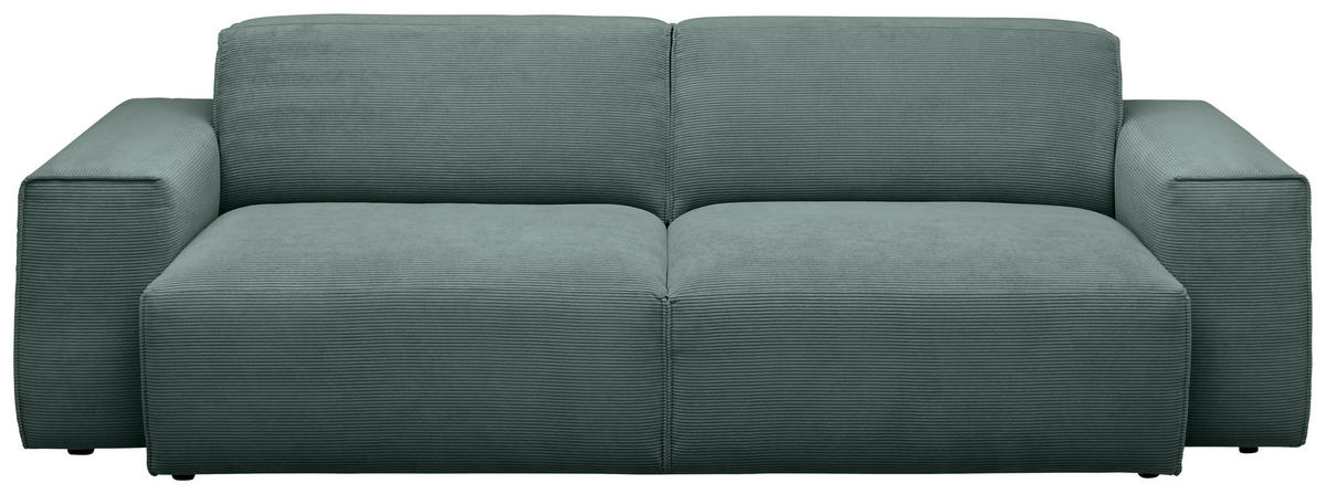 3-SITZER-SOFA in Cord Grün  - Schwarz/Grün, Design, Kunststoff/Textil (236/71/101cm) - Pure Home Lifestyle