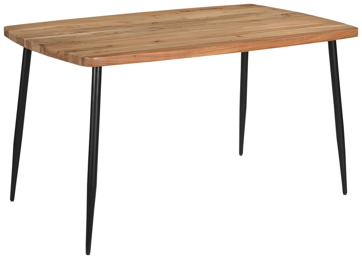 ESSTISCH in Holz, Metall 140/90/76 cm   - Schwarz/Akaziefarben, Lifestyle, Holz/Metall (140/90/76cm) - Boxxx