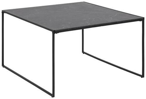 COUCHTISCH in Metall, Holzwerkstoff 80/80/48 cm  - Schwarz, MODERN, Holzwerkstoff/Metall (80/80/48cm) - MID.YOU