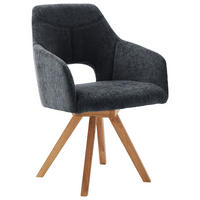 ARMLEHNSTUHL Mikrofaser  - Wildeiche/Schwarz, Design, Holz/Textil (57/84/57cm) - Voleo