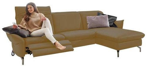 Thumbnail - Livetastic Ecksofa, Olivgrün, Textil, 4-Sitzer, Ottomane rechts, L-Form, 233x179 cm, Hocker erhältlich, motorische Relax...