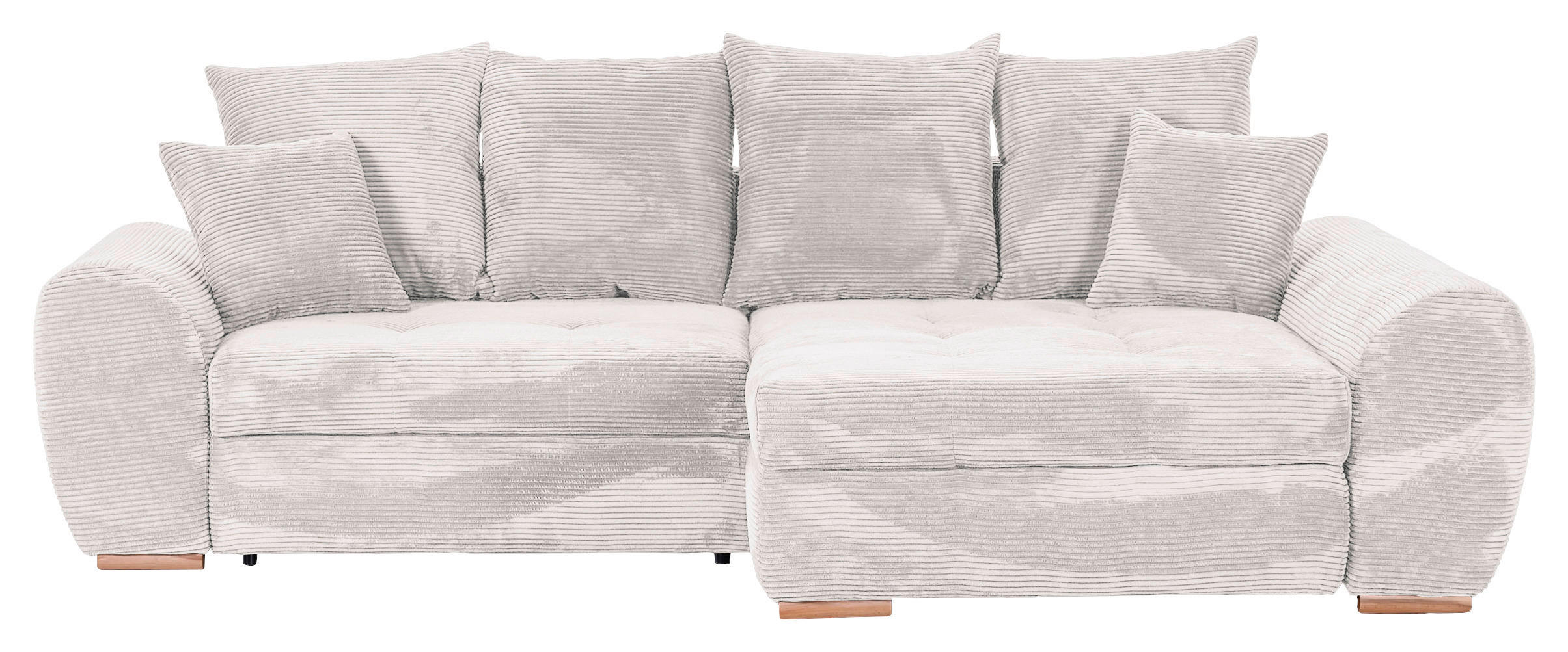 ECKSOFA in Cord Naturfarben  - Eichefarben/Naturfarben, Konventionell, Holz/Textil (276/177cm) - Carryhome