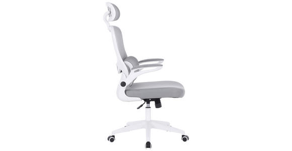 DREHSTUHL in Netzbespannung Grau, Weiß - Weiß/Grau, KONVENTIONELL, Kunststoff/Textil (63,5/122-132/66cm) - Carryhome